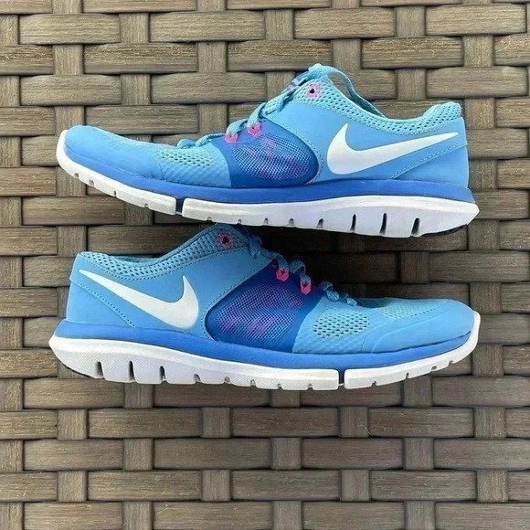 Nike Flex 2014‎ Run Blue/Pink Size 6 - Picture 1 of 5
